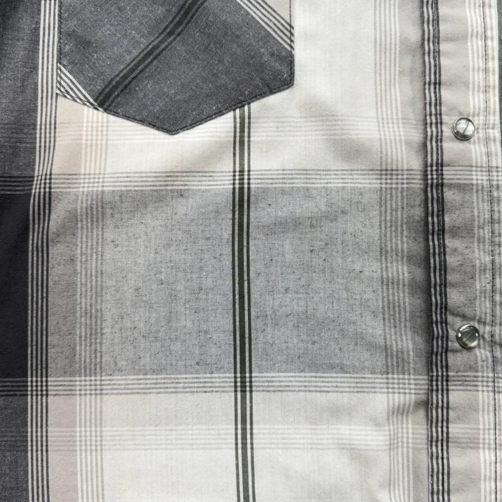 Levi's Shirt‎ Mens XXXL Grey Plaid Western Snap Front Long Sleeve Pearl Snap